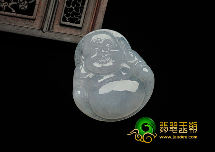 冰种淡紫罗兰缅甸翡翠玉佛挂件