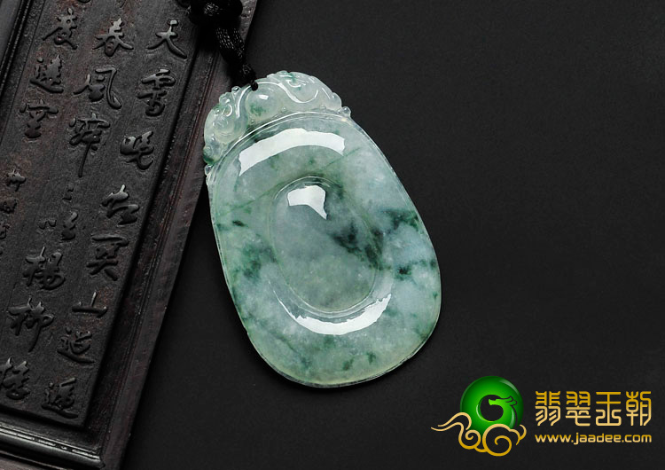 冰种飘花缅甸翡翠福在眼前挂件