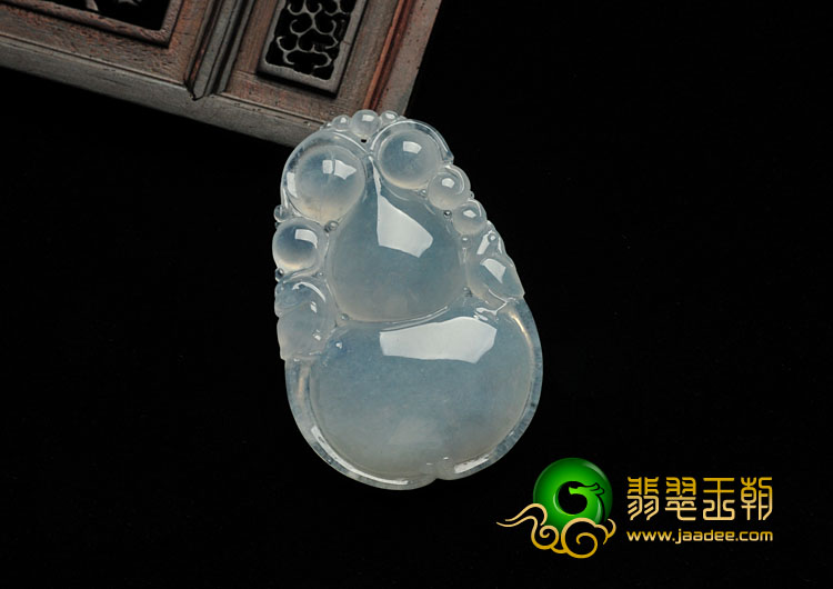 冰种晴水缅甸翡翠福禄寿挂件