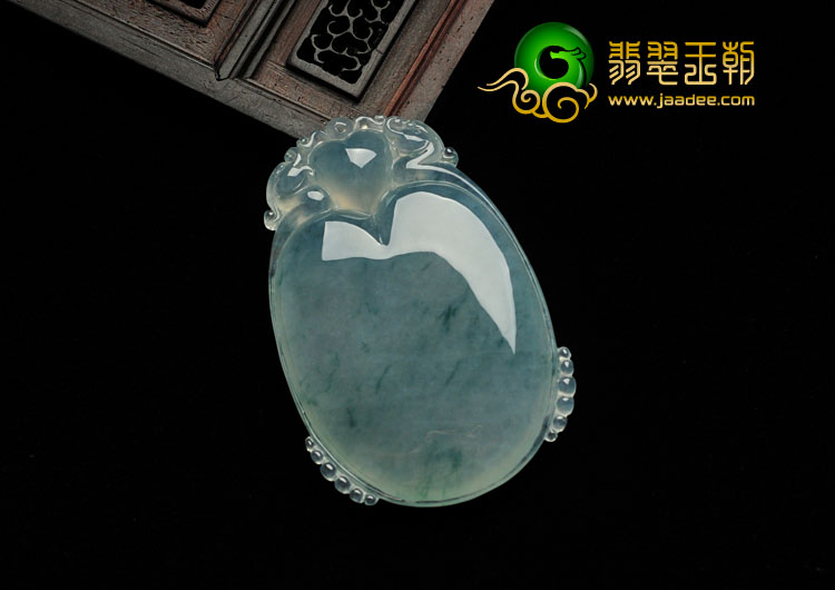 冰种飘花缅甸翡翠有求必应挂件