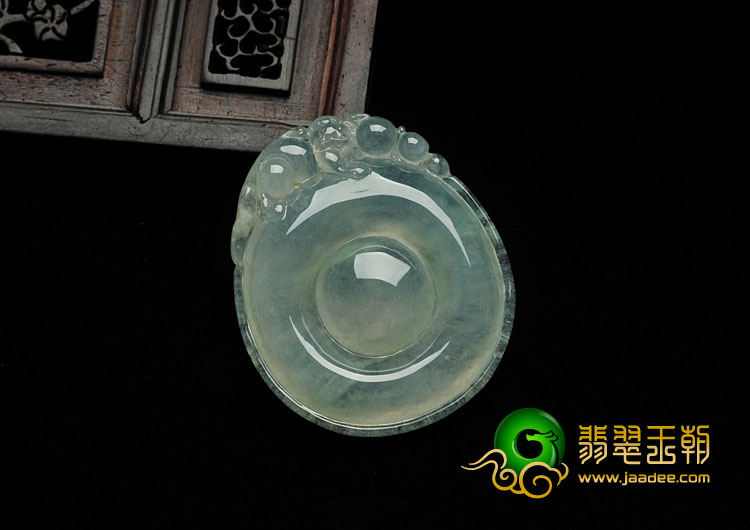 冰种晴水缅甸翡翠福在眼前挂件