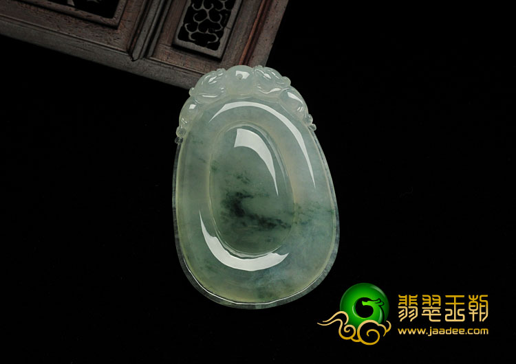 冰种飘花缅甸翡翠福在眼前挂件