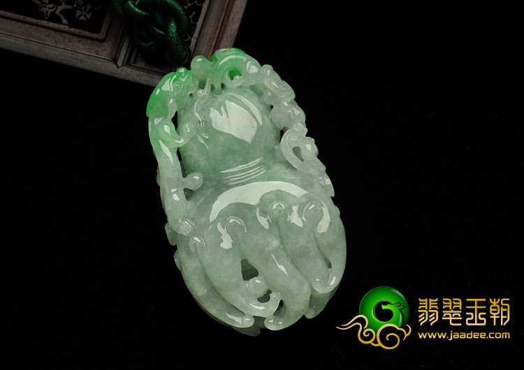 糯冰种飘翠缅甸翡翠佛手手玩件
