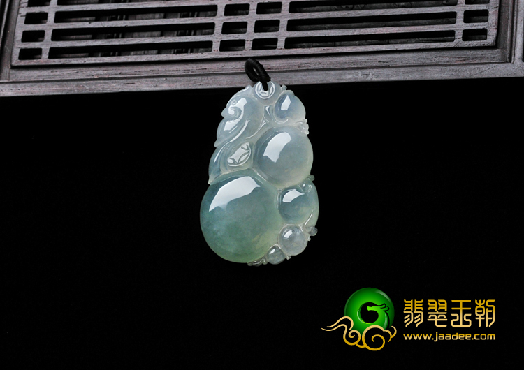 冰种晴水缅甸翡翠福禄寿挂件