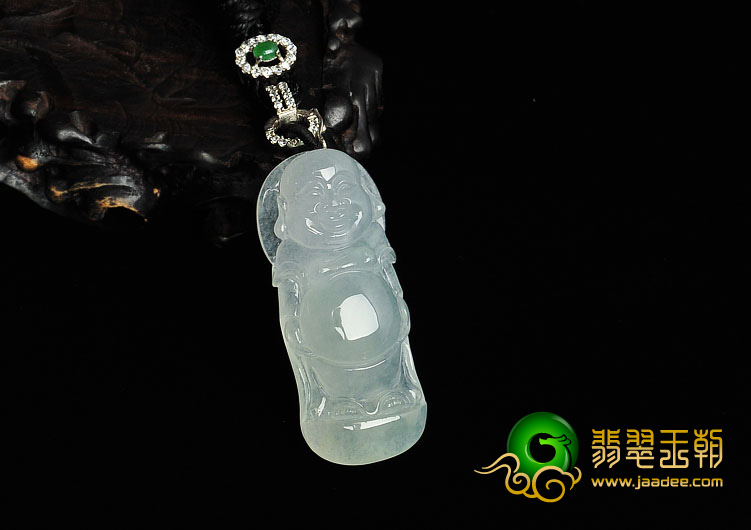 冰种缅甸翡翠站佛挂件