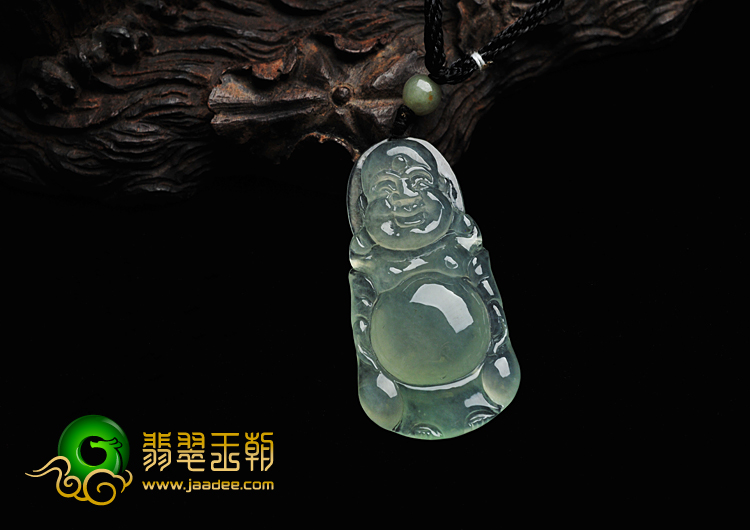 缅甸冰种晴水翡翠A货站佛挂件
