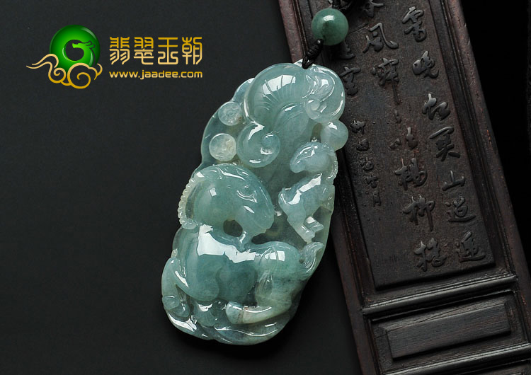 冰种晴水缅甸翡翠A货洋洋得意挂件