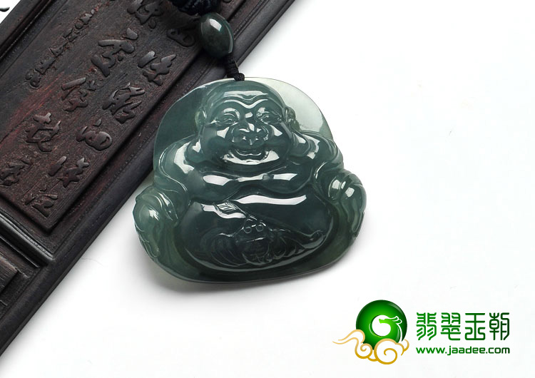 冰种油青缅甸翡翠A货玉佛挂件
