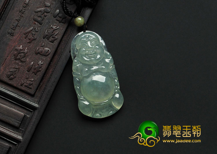 冰种晴水缅甸翡翠A货站佛挂件