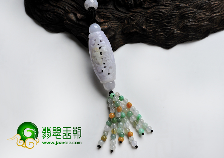 糯冰种紫罗兰缅甸翡翠A货福柱挂件