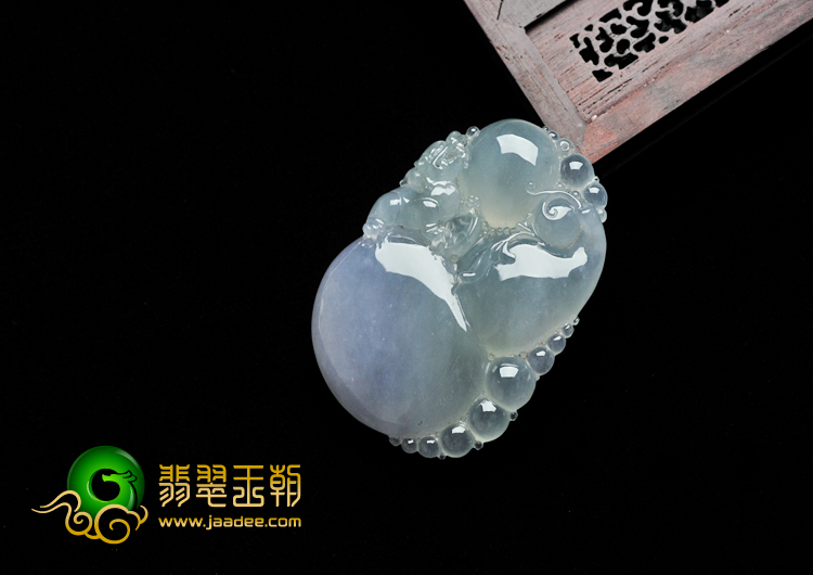冰种晴水带紫罗兰缅甸翡翠A货福禄寿挂件