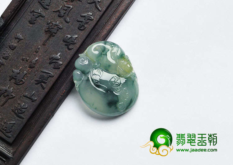 冰种飘花缅甸翡翠A货福禄寿挂件