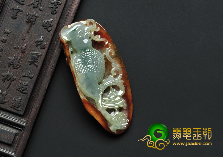 糯冰种褐黄翡缅甸翡翠A货英明神武挂件
