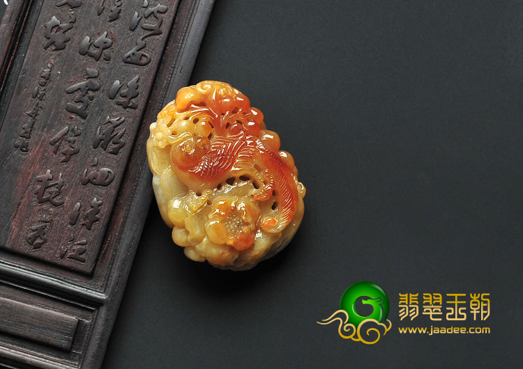 feicui糯冰种黄翡缅甸翡翠A货英明神武挂件
