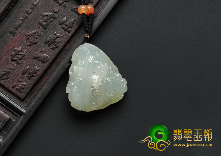 糯冰种淡晴水缅甸翡翠A货招财进宝挂件