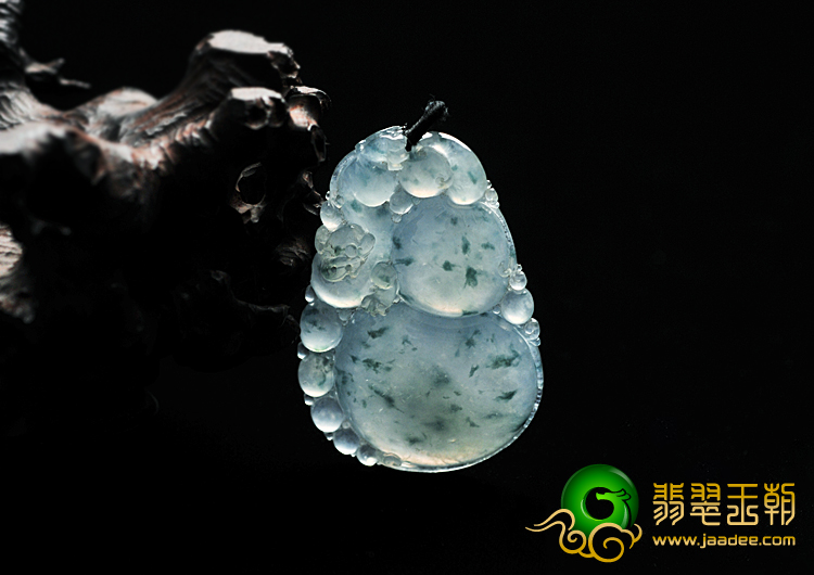 冰种飘花缅甸翡翠A货福禄寿挂件