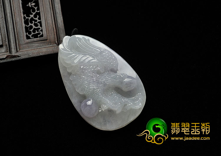 糯冰种紫罗兰缅甸翡翠A货大展鸿图挂件
