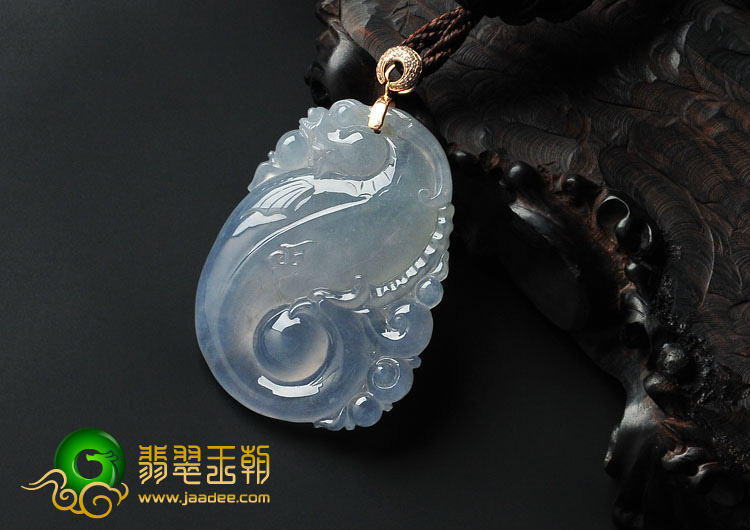 冰种紫罗兰缅甸翡翠A货龙行如意挂件