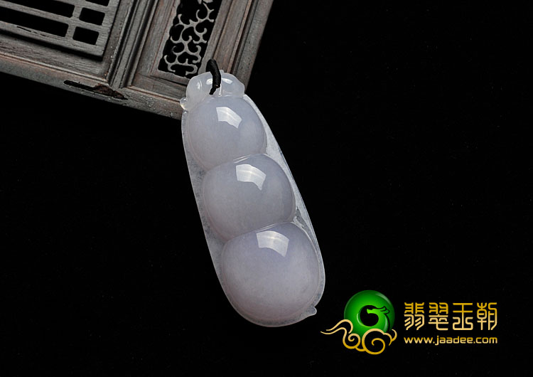 糯冰种淡紫罗兰缅甸翡翠A货四季豆挂件