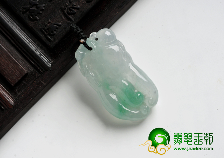 冰种绿晴水缅甸翡翠A货佛手挂件