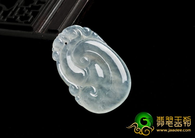 冰种淡晴水缅甸翡翠A货如意寿挂件