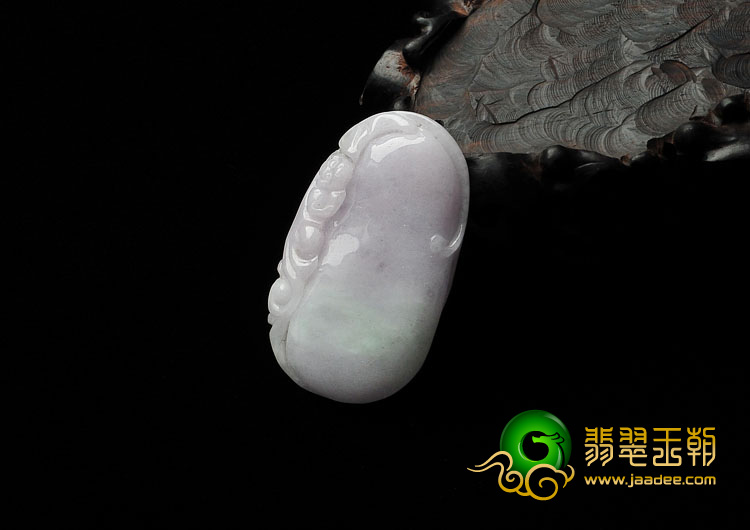 细糯种春带彩缅甸翡翠A货福瓜挂件