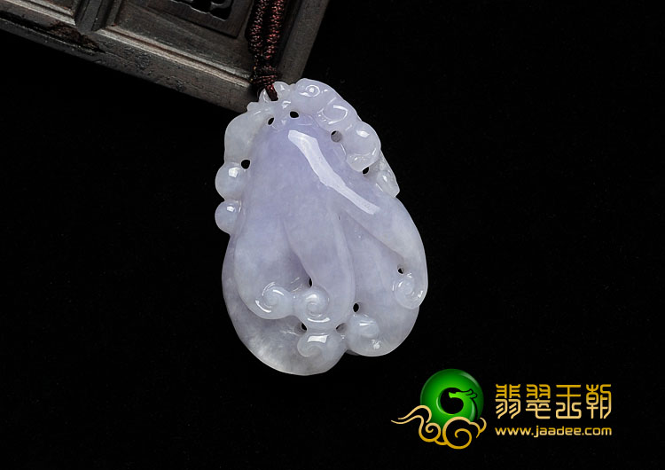 糯冰种紫罗兰缅甸翡翠A货佛手挂件