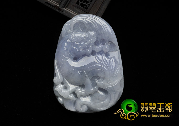 糯冰种紫罗兰缅甸翡翠A货飞龙在天挂件