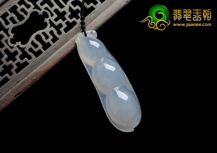 冰种淡紫罗兰缅甸翡翠A货四季豆挂件