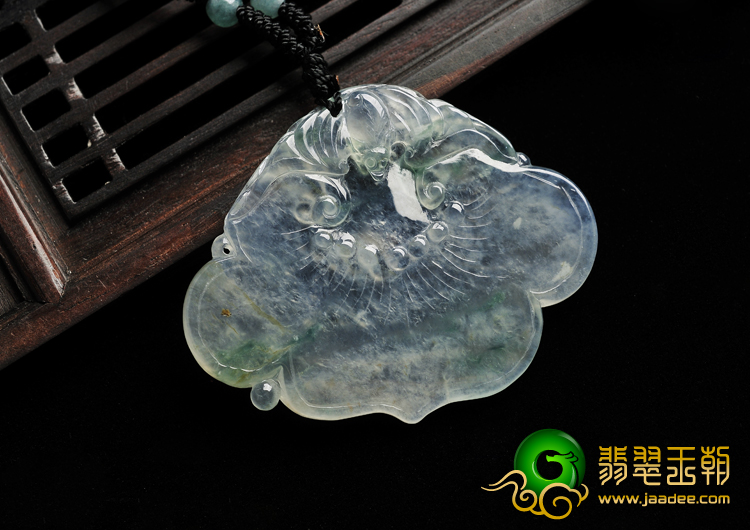 feicui冰种飘花缅甸翡翠A货如意灵芝挂件