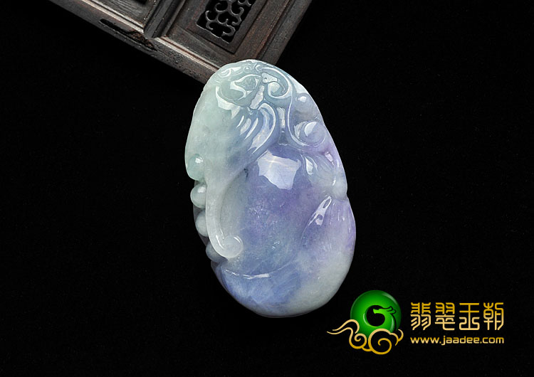 糯冰种春带彩缅甸翡翠A货福寿如意挂件
