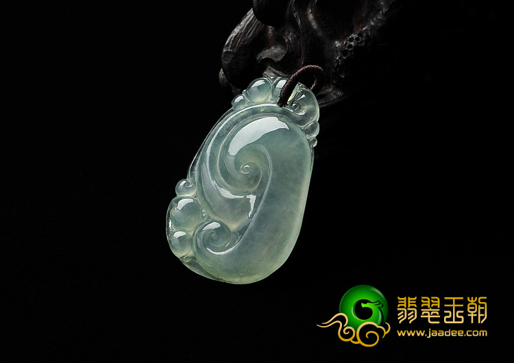 冰种晴水缅甸翡翠A货如意寿挂件