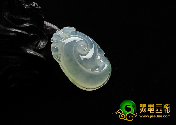 冰种晴水缅甸翡翠A货如意寿挂件