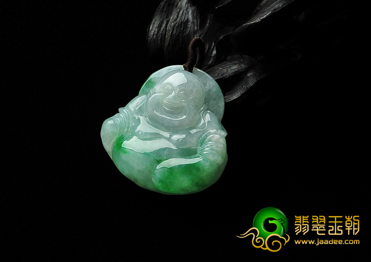 糯冰种翠色缅甸翡翠A货玉佛挂件