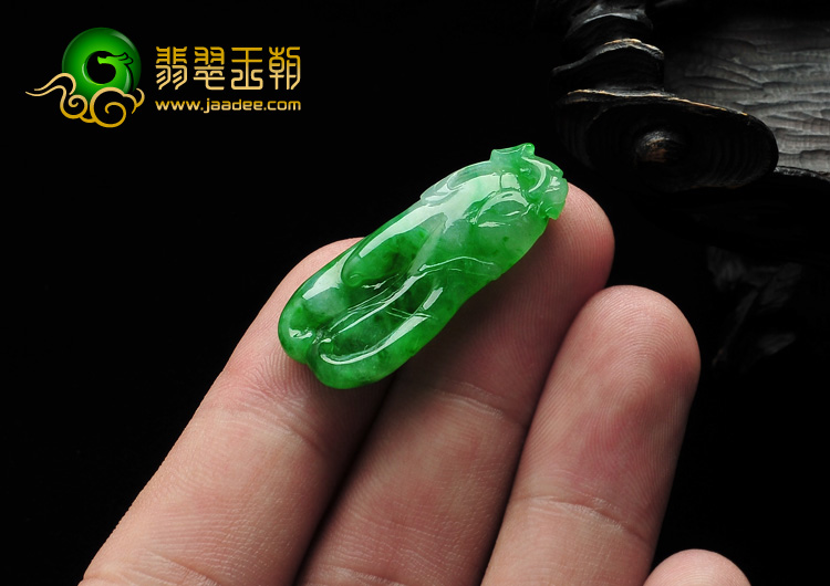 糯冰种阳绿缅甸翡翠A货佛手挂件
