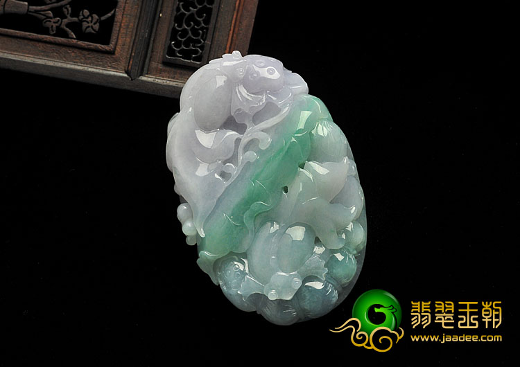 糯冰种三彩缅甸翡翠A货金玉满堂手玩件