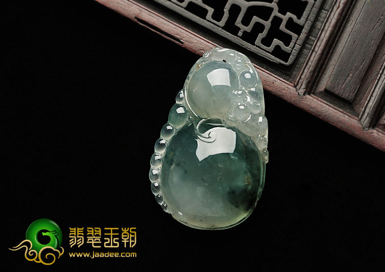 冰种飘花缅甸翡翠A货福禄寿挂件