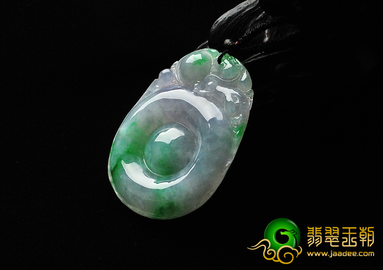 糯冰种飘翠缅甸翡翠A货福在眼前挂件