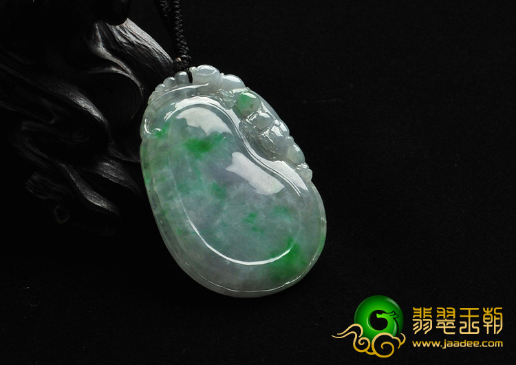 糯冰种飘花缅甸翡翠A货福瓜挂件