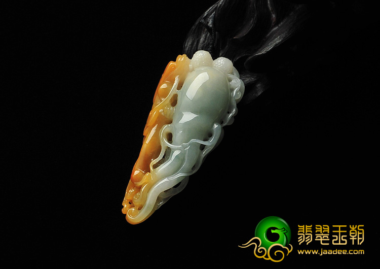 糯冰种黄翡缅甸翡翠A货人生如意挂件