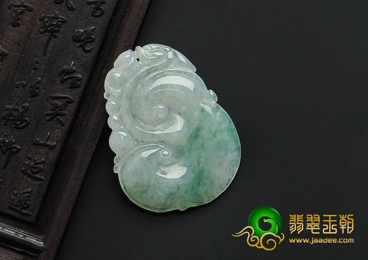 冰种飘花缅甸翡翠A货如意寿挂件
