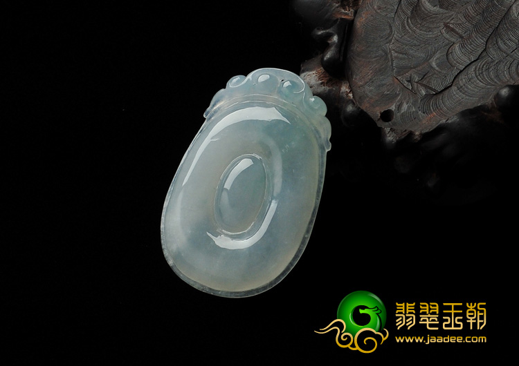 冰种晴水缅甸翡翠A货福在眼前挂件