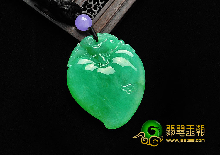 冰种苹果绿缅甸翡翠A货灵猴献寿挂件