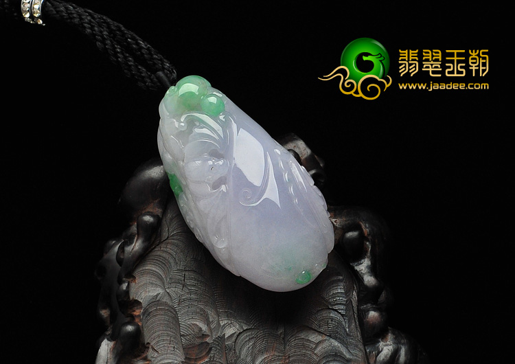 糯冰种春带彩缅甸翡翠A货福瓜挂件