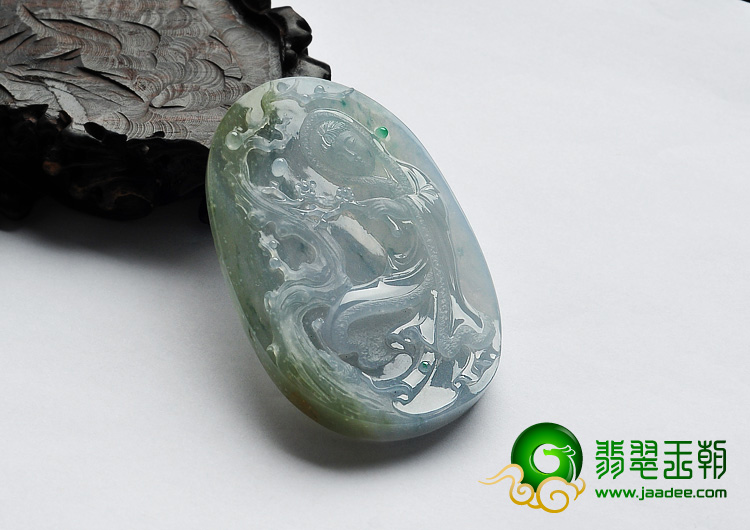 糯冰种晴水略带黄翡缅甸翡翠A货踏雪寻梅挂件