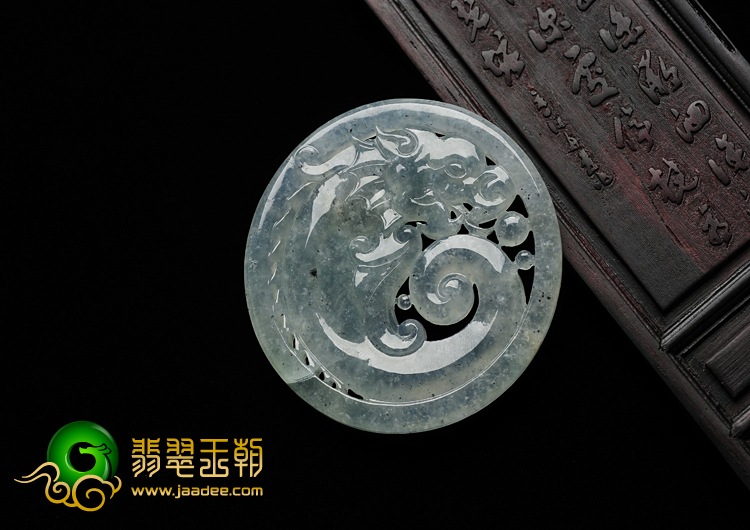 冰种晴水缅甸翡翠A货鱼龙变挂件