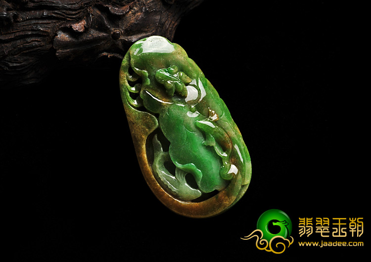 细糯种黄加绿缅甸翡翠A货年年有余挂件