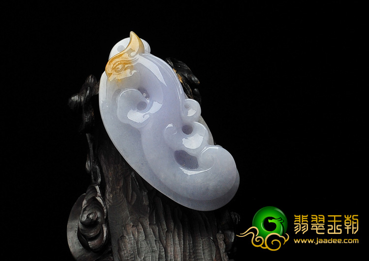 糯冰种紫罗兰带黄翡缅甸翡翠A货凤凰挂件
