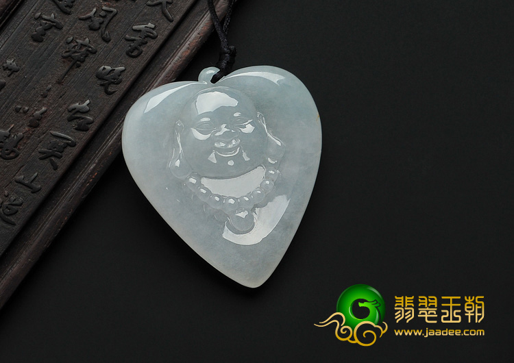 冰种晴水缅甸翡翠A货佛在心中挂件