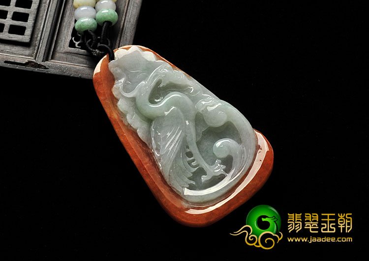 糯冰种红黄翡缅甸翡翠A货一路连科挂件